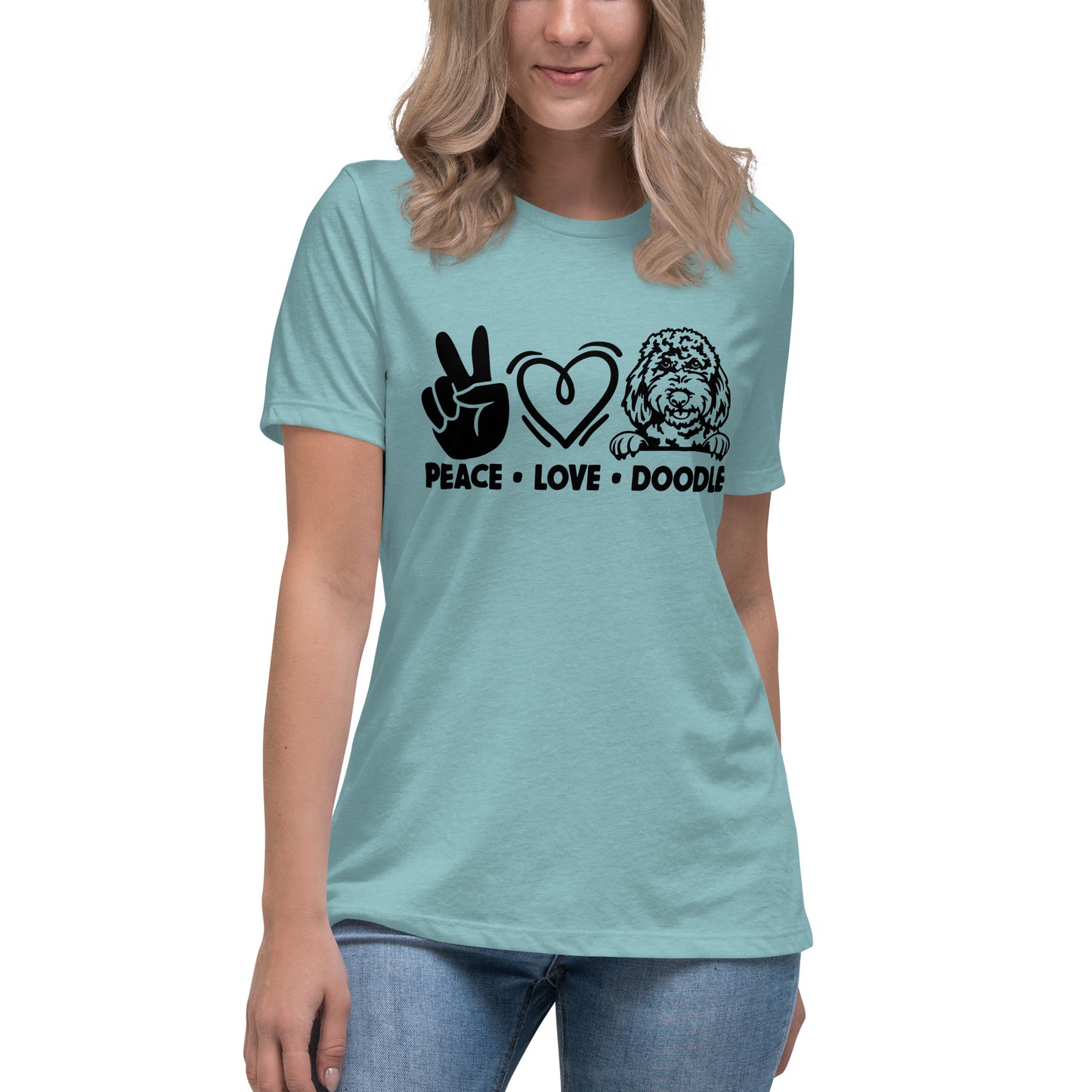 Peace Love Doodle Women's Relaxed T Shirt