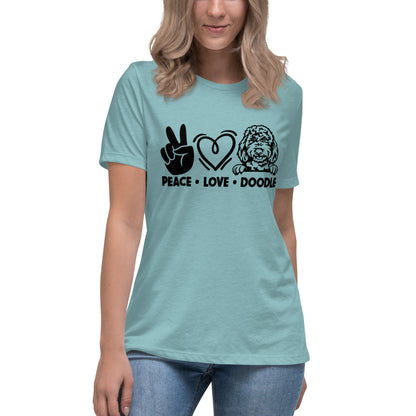 Peace Love Doodle Women's Relaxed T Shirt