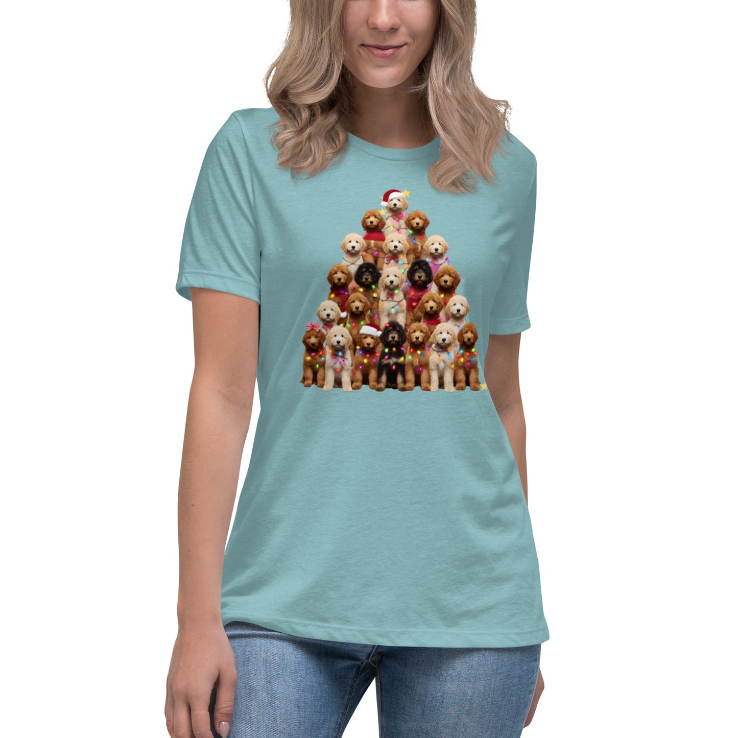 Christmas Tree Doodles w/Lights Women's Relaxed T-Shirt