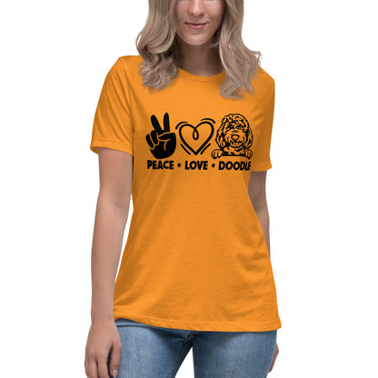 Peace Love Doodle Women's Relaxed T Shirt