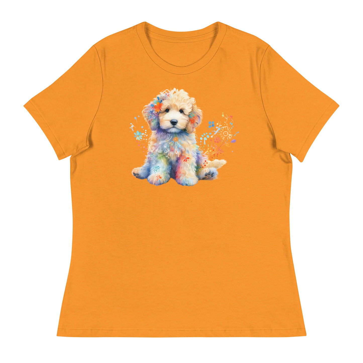 Watercolor Doodle Puppy Women's Relaxed T Shirt