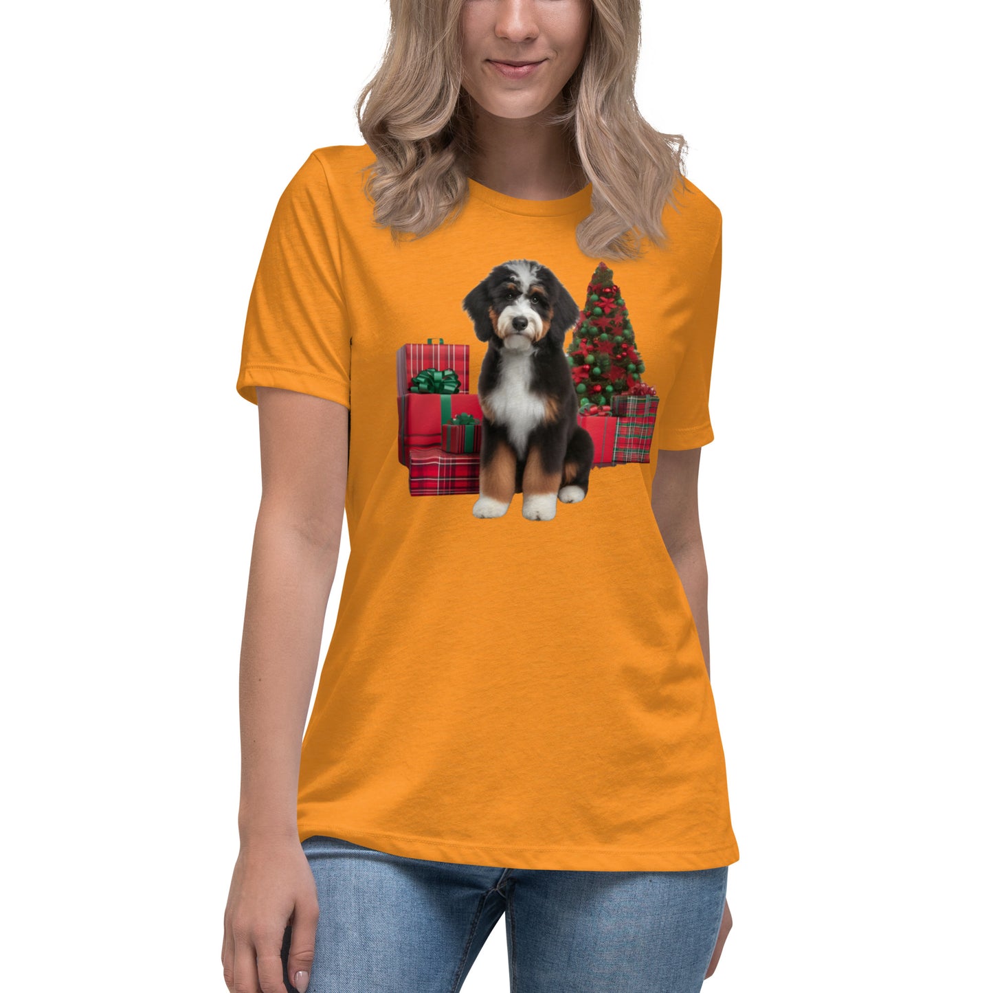 Bernedoodle Christmas Women's Relaxed T Shirt