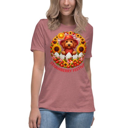 Strawberry Festival Doodle - Women's Relaxed T Shirt