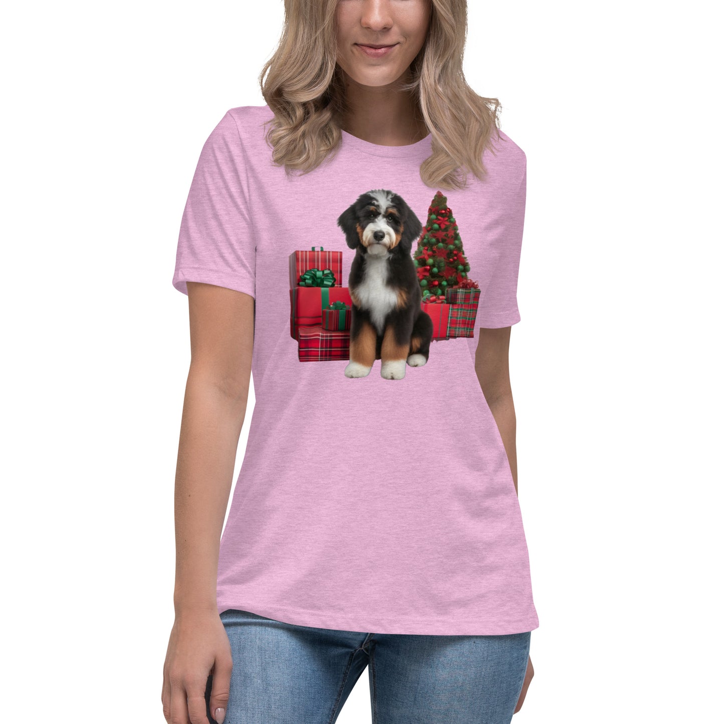 Bernedoodle Christmas Women's Relaxed T Shirt