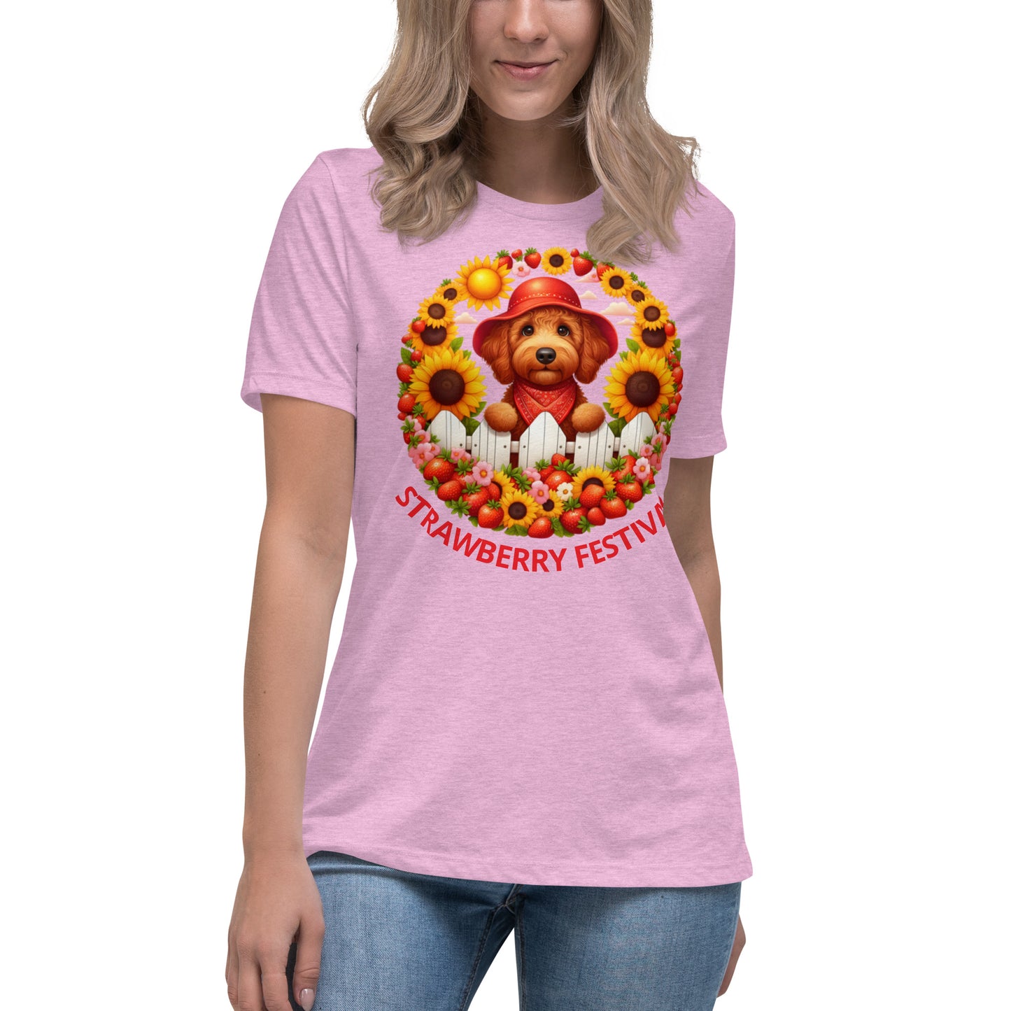 Strawberry Festival Doodle - Women's Relaxed T Shirt