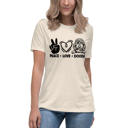 Peace Love Doodle Women's Relaxed T Shirt