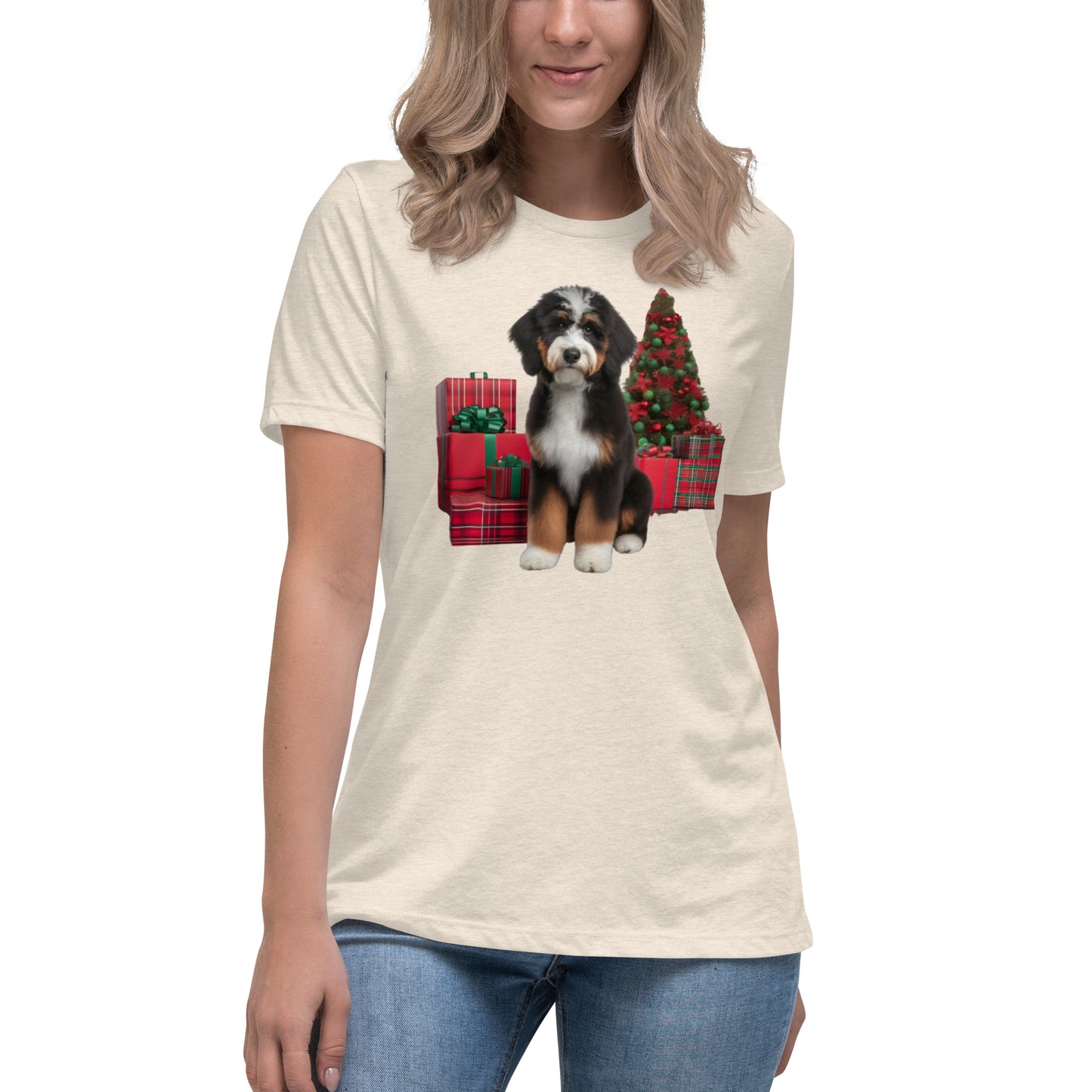 Bernedoodle Christmas Women's Relaxed T Shirt