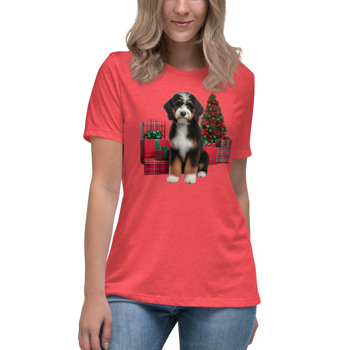 Bernedoodle Christmas Women's Relaxed T Shirt