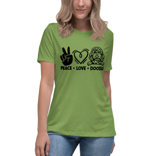 Peace Love Doodle Women's Relaxed T Shirt