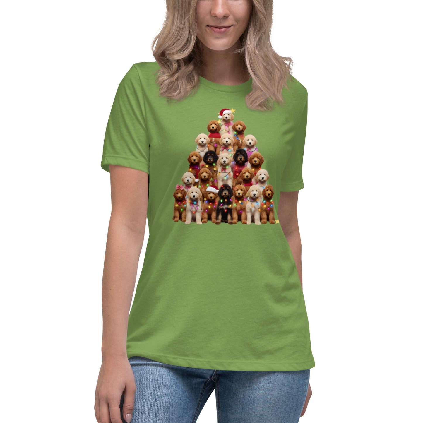 Christmas Tree Doodles w/Lights Women's Relaxed T-Shirt