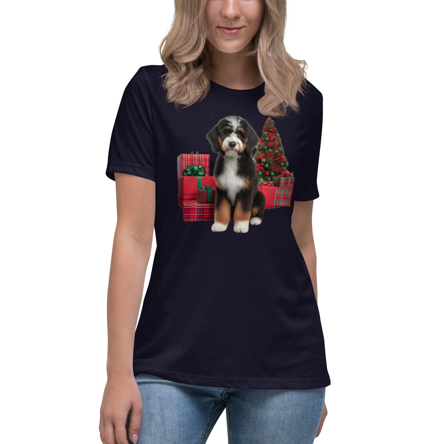 Bernedoodle Christmas Women's Relaxed T Shirt