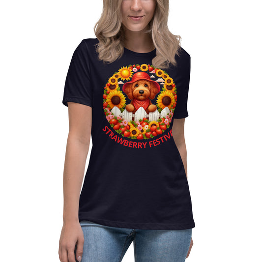 Strawberry Festival Doodle - Women's Relaxed T Shirt