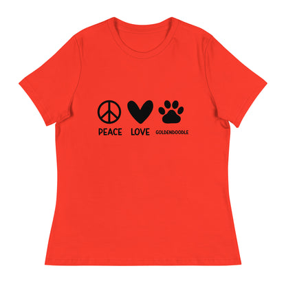 Peace Love Goldendoodle Women's Relaxed T Shirt