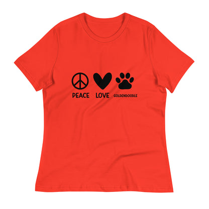 Peace Love Goldendoodle Women's Relaxed T Shirt