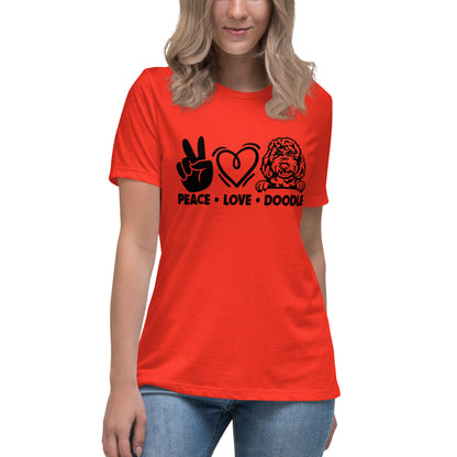 Peace Love Doodle Women's Relaxed T Shirt