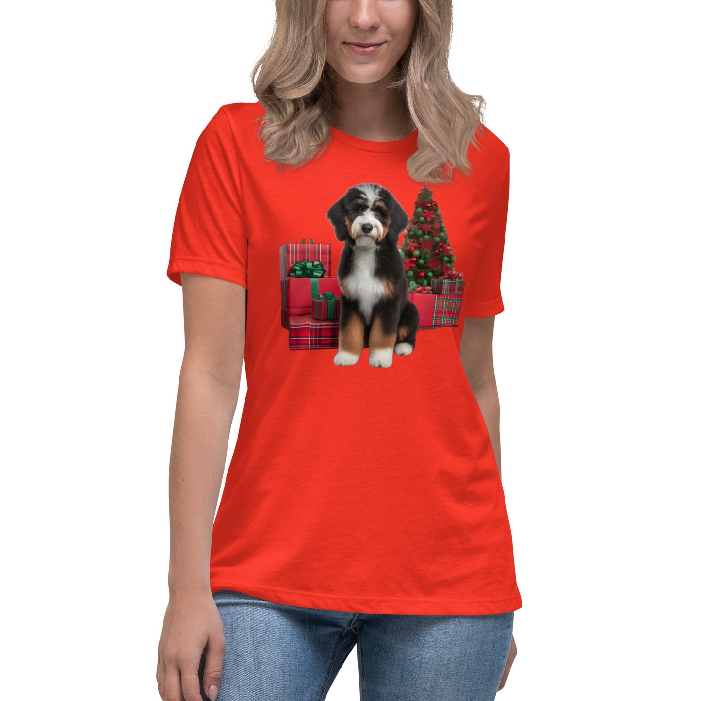 Bernedoodle Christmas Women's Relaxed T Shirt