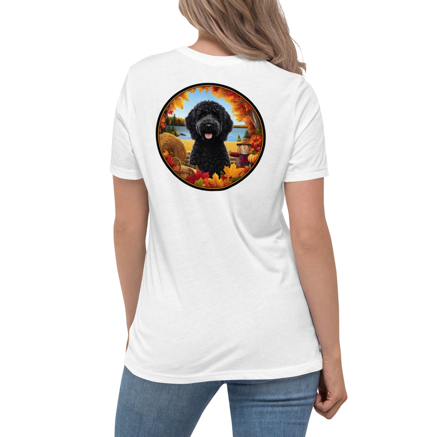 Black Fall Doodle Women's Relaxed T Shirt