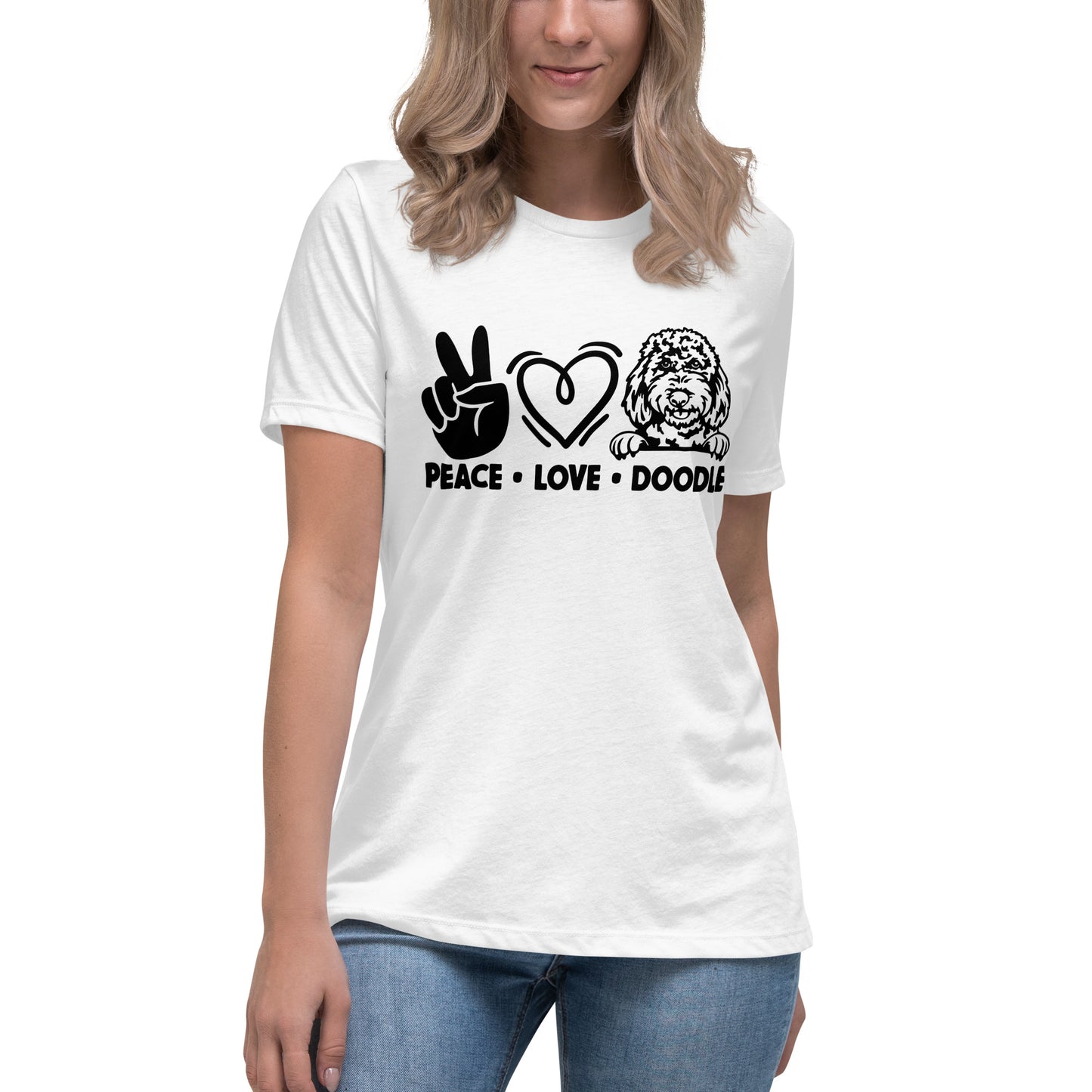 Peace Love Doodle Women's Relaxed T Shirt