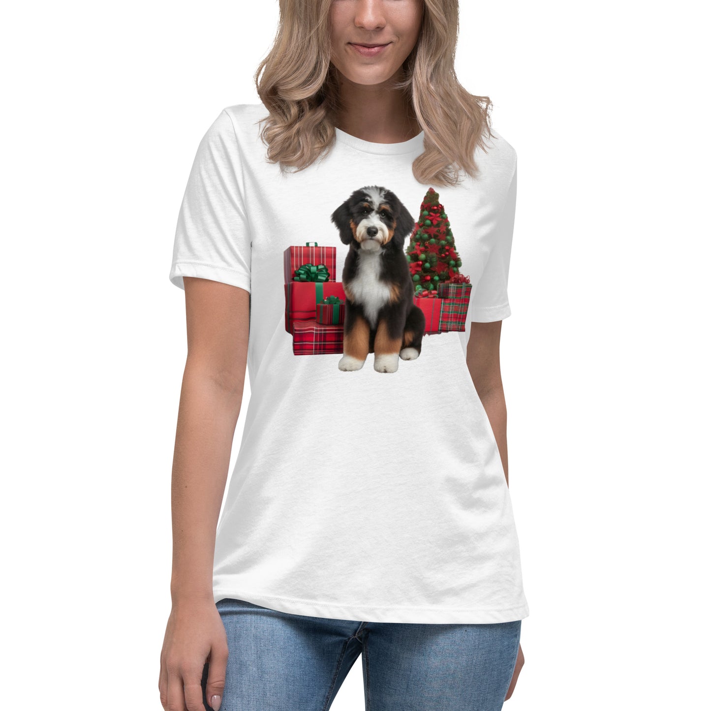 Bernedoodle Christmas Women's Relaxed T Shirt