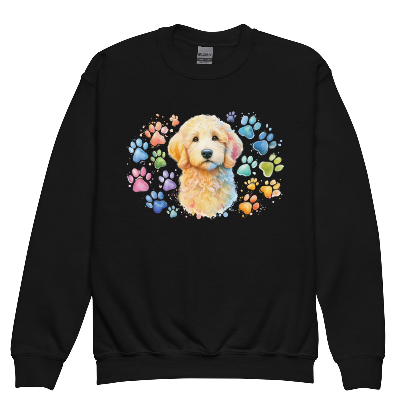 Doodle Watercolor Youth Crewneck Sweatshirt