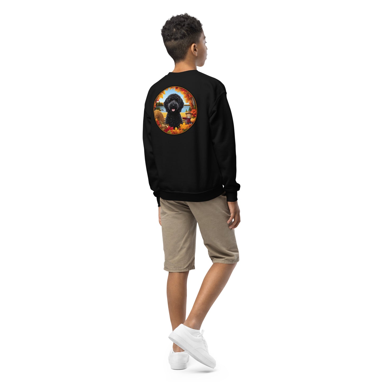 Black Fall Unisex Youth Crewneck Sweatshirt