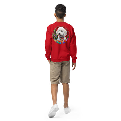 White Christmas Doodle Unisex Youth Crewneck Sweatshirt