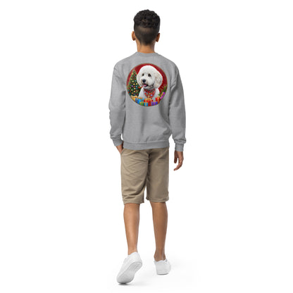 White Christmas Doodle Unisex Youth Crewneck Sweatshirt