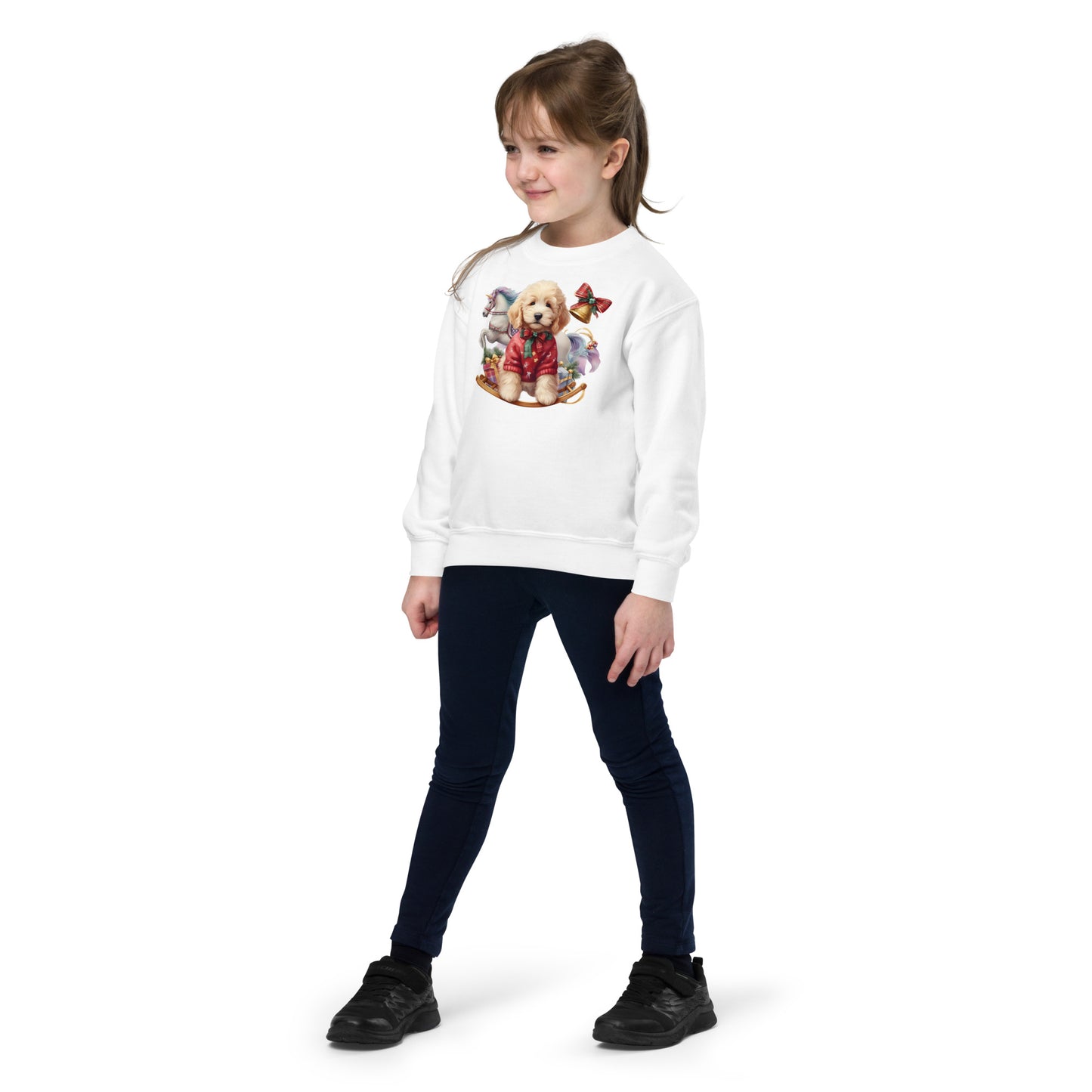 Christmas Doodles Youth Crewneck Sweatshirt