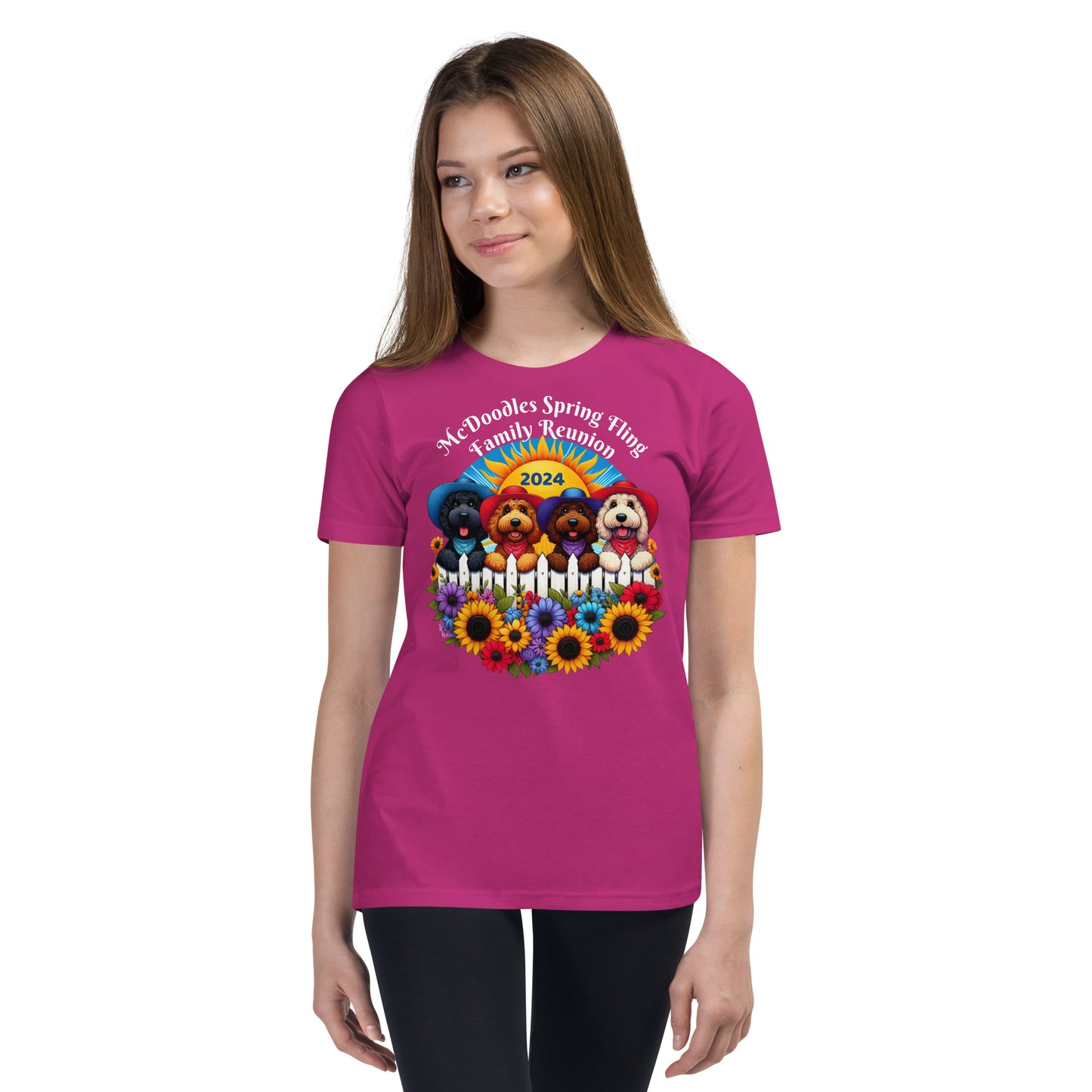 McDoodles Spring Fling Romp 2024 - Unisex Youth Short Sleeve T Shirt