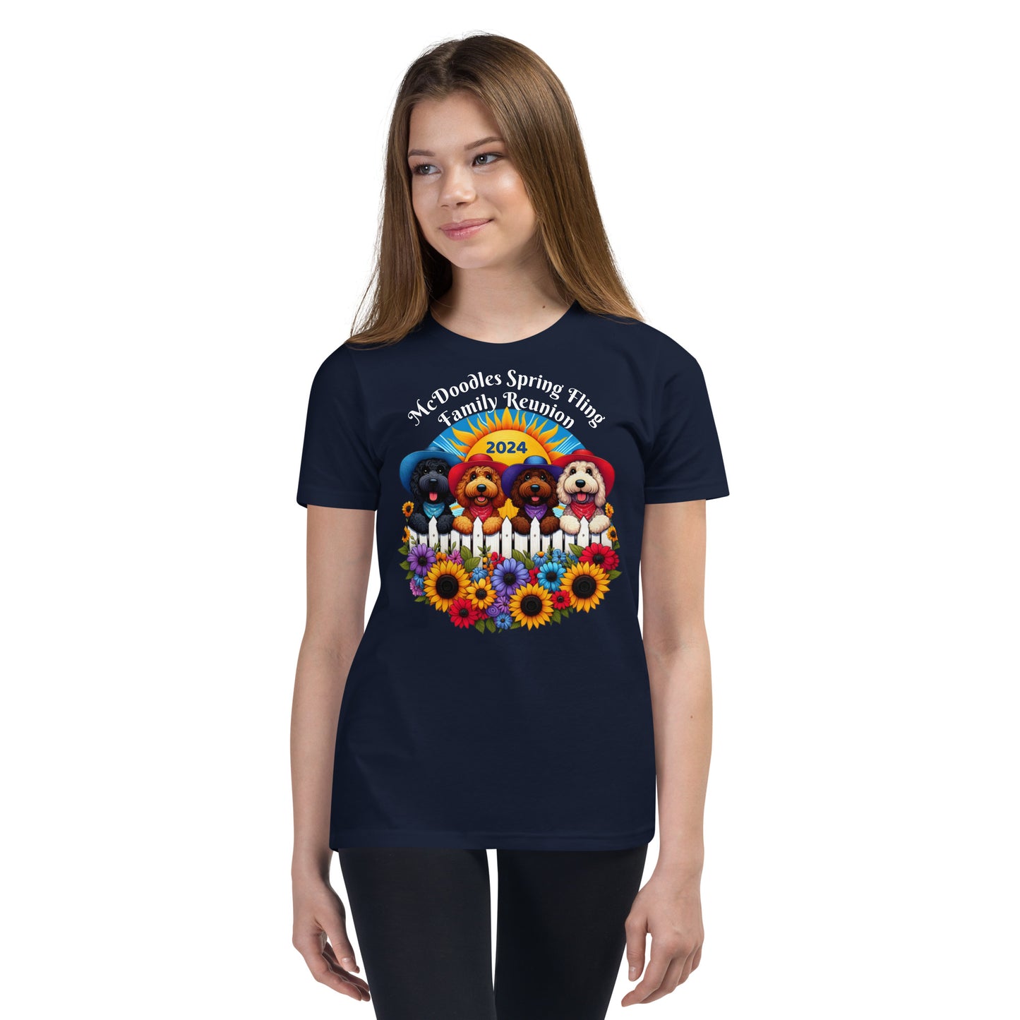 McDoodles Spring Fling Romp 2024 - Unisex Youth Short Sleeve T Shirt